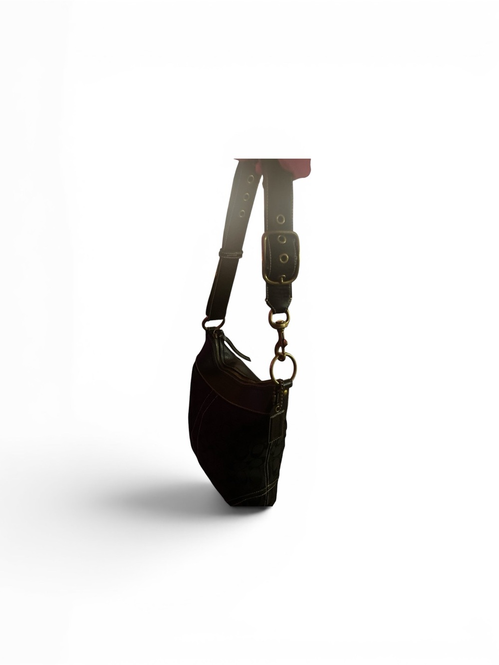 Coach Vintage Legacy Signature Black Jacquard Slim Hobo Crossbody Bag 10403 - Picture 7 of 10